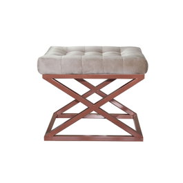 Atelier Del Sofa Puff Cobre y Crema, 50x42x40 cm, Pieza de Decoración y Asiento Adicional